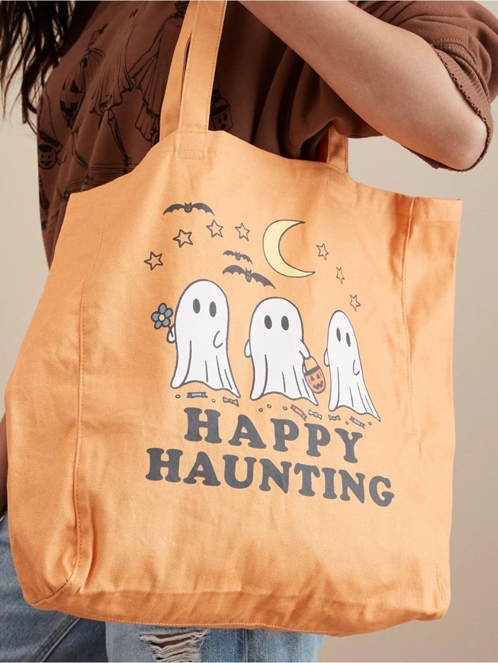 American Eagle Happy Haunting Canvas Tote